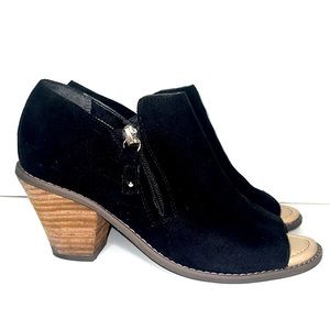 Women’s Dr. School’s Black Open Toe Bootie w/side zipper, Size 8
